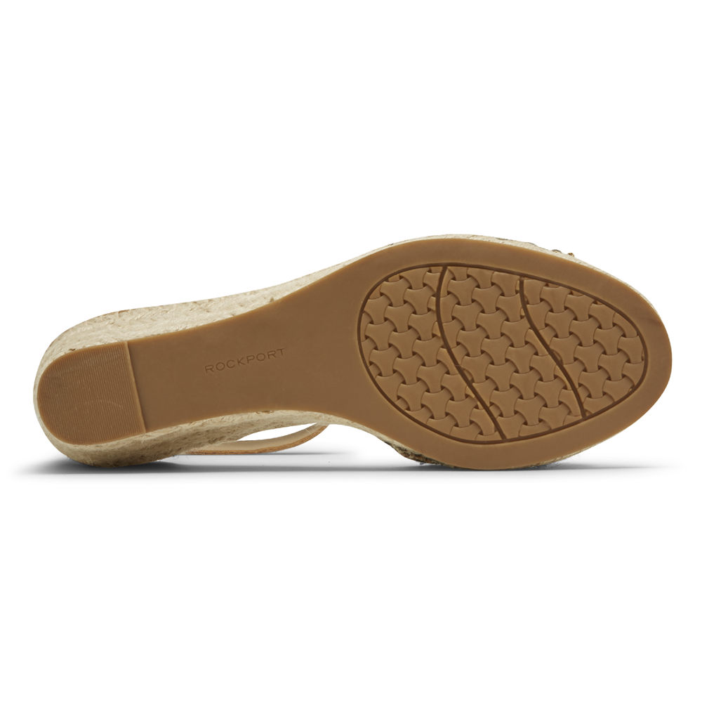 Rockport Sandaler Dame Khaki - Marah Woven Ankle Strap - XMIU69174